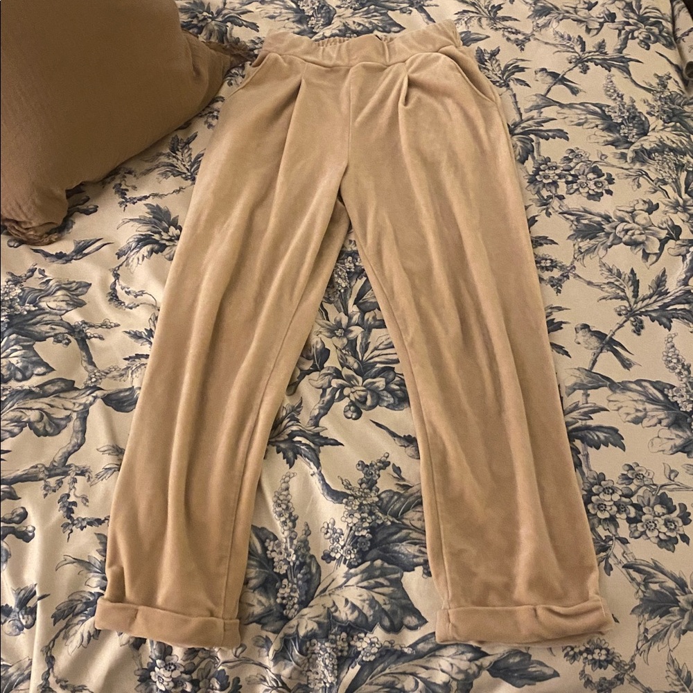 HYFVE Beige Velvet Pants